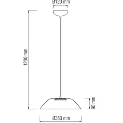 Suspension LED gamelle rose 6W (Eq. 48W) Diam. 350mm