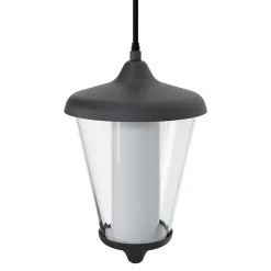 Suspension LED intégrée E27 Haro 1000lm 11W IP44 GoodHome gris anthracite