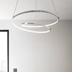 Suspension LED intégrée variable Pegmati 2400lm 3 9W IP20 GoodHome argent