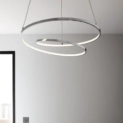 Suspension LED intégrée variable Pegmati 2400lm 3 9W IP20 GoodHome argent