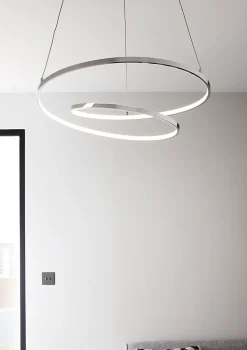 Suspension LED intégrée variable Pegmati 2400lm 3 9W IP20 GoodHome argent