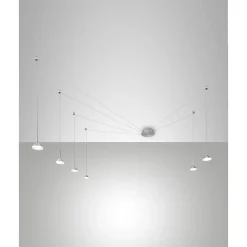 Suspension LED Isabella 48W 3000K Dimmable d 350 cm Aluminium satiné - Variateur intelligent intégré