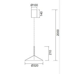 Suspension Led métal 9 watts - Mantra - Calice