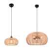 Suspension Led métal et rotin culot E27 - Trio - Inga