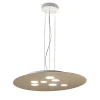 Suspension LED ronde Luna en métal gris tourterelle 72,5x60cm, 10 lumières GX53 max 10x8W, double émission, ampoules exclues