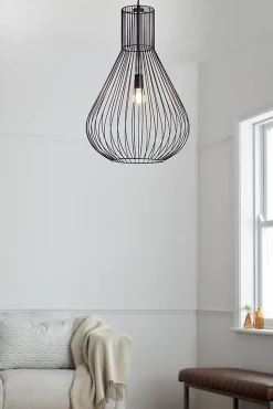 Suspension Leptyni GoodHome E27 noir