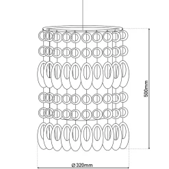 Suspension LINA chrome et nacre lustre moderne métal plastique douille E27 pour salle à manger salon entrée bureau 50x32cm