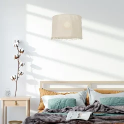 Suspension Linen E27 Ø38 x H.28 cm moka Corep