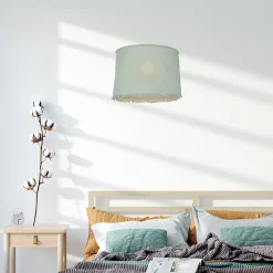 Suspension Linen E27 Ø38 x H.28 cm vert sauge Corep