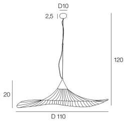 Suspension Lizzie filaire Corep Ø110cm E27 IP20 60W 230V Noir et laiton