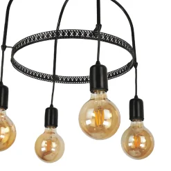 Suspension Llandudno 78 x 43 x 43 cm 4 x E27 noir lux.pro