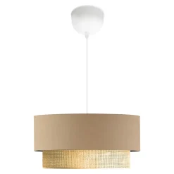 Suspension Loughborough E27 hauteur 70 cm beige jaune lux.pro