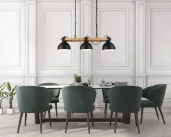 Suspension Lubenham 3 lumières E27 IP20 28W L.90xl.20xH.108,5cm noir Eglo