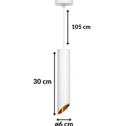 Suspension Luminaire Biseautée GU10 IP20 30cm Blanc / Or - SILAMP