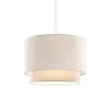 Suspension luminaire plafonnier abat jour blanc crème 30x20 cm