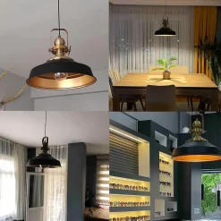 Suspension Luminaire Vintage Industrielle Rétro Metal 41 cm, pour Chambre, Cuisine,