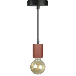 Suspension lumineuse ajustable en béton rouge - CALO 5164