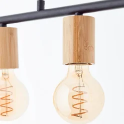 Suspension lumineuse Kerry variable E27 A60 40W IP20 bambou noir mat Brillant