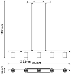 Suspension lumineuse Kerry variable E27 A60 40W IP20 bambou noir mat Brillant