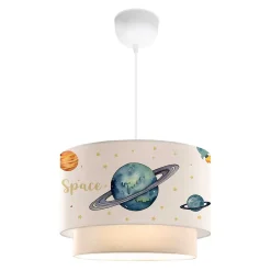 Suspension Lurgan pour enfant motif de planètes blanc lux.pro