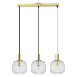 Suspension Lybia 3 lumières E27 75W ⌀74xL.20xH.110cm laiton GoodHome