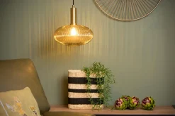 Suspension MALOTO en verre avec 1xE27 - Ambre - Lucide