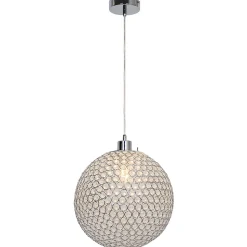 Suspension Mantus GoodHome E27 argent brillant