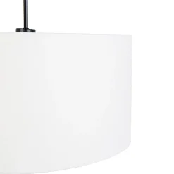 Suspension moderne noire avec abat-jour blanc 50 cm - Combi 1