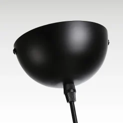 Suspension Moderne Nordique 30cm Métal Noir Effet Bois, Hauteur Réglable, Douille E27, Cuisine ou Salle à Manger