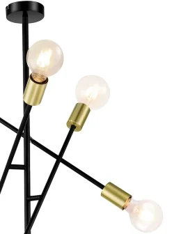Suspension Monzoni 6 ampoules E27 IP20 noir