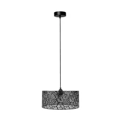 Suspension métal ajouré Calathéa noire Ostaria