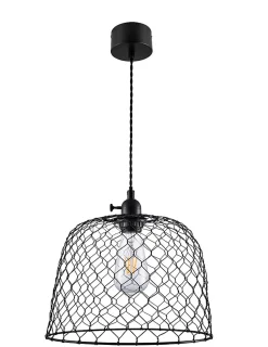 Suspension Muanza GoodHome E27 noir mat