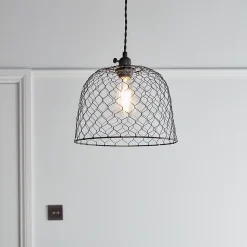 Suspension Muanza GoodHome E27 noir mat