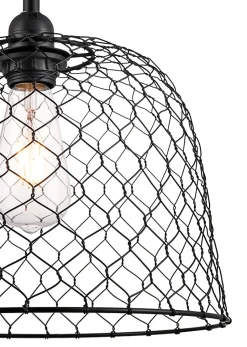 Suspension Muanza GoodHome E27 noir mat