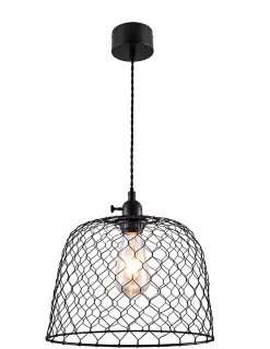 Suspension Muanza GoodHome E27 noir mat