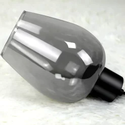 Suspension Nettlife noire pour table à manger - Lampe suspendue E27 à flamme unique en verre fumé vintage sans source lumineuse