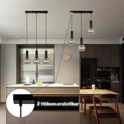 Suspension NETTLIFE vintage 3 flammes lampe suspendue verre E27 à manger lampe réglable en hauteur industrielle