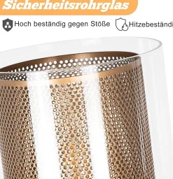 Suspension Nettlife Vintage 1 Ampoule : Suspension en Verre Doré avec Prise et Interrupteur Lampe Suspension E14 4,5 m Câble Métal