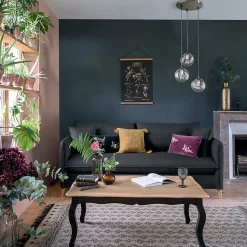 Suspension "Night" verre & métal doré Diamètre 15 cm d'Atmosphera