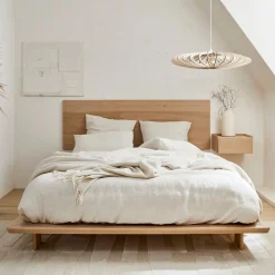 Suspension Néo bois câble torsadé chanvre E27 60W IP20 Ø80 x H.163,5cm Atelier Loupiote