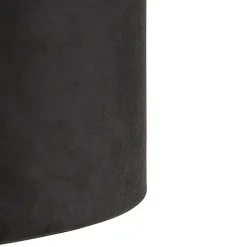 Suspension noire avec abat-jour en velours noir et or 35 cm - Blitz