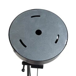 Suspension noire avec abat-jour en velours ocre et or 35 cm - Blitz