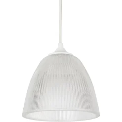 Suspension Ogive verre strié IP20 E27 60W H.13 x Ø16 cm transparent Corep
