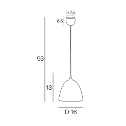 Suspension Ogive verre strié IP20 E27 60W H.13 x Ø16 cm noir fumé Corep