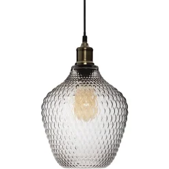 Suspension Omaha - verre fumé D22 cm - Atmosphera