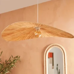 Suspension Orane raphia beige D78cm - Atmosphera