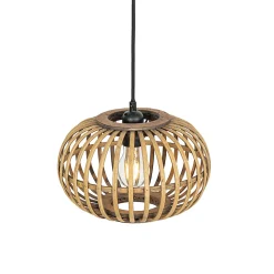 Suspension orientale en bambou 3 lumières ronde - Amira