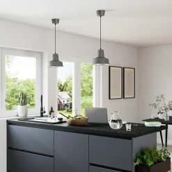 Suspension Orous E27 15W ⌀24,5xH.110cm gris foncé GoodHome