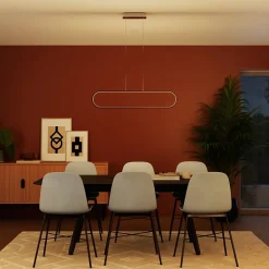 Suspension Papua LED intégrée 3500lm 41W ⌀10xL.90xH.110cm chrome Goodhome