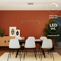 Suspension Papua LED intégrée 3500lm 41W ⌀10xL.90xH.110cm chrome Goodhome